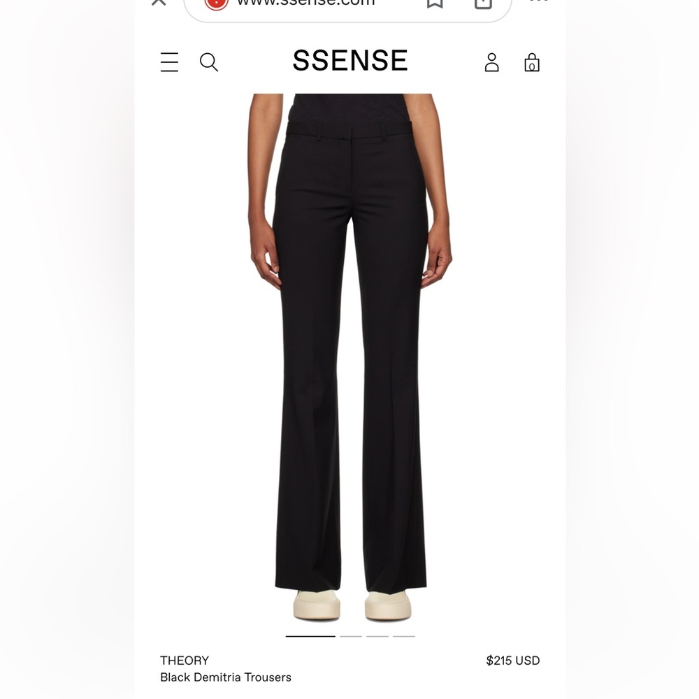 Theory extra flair pants size 10 retail 215 great trousers AS Is with slit Blk